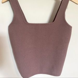 Abercrombie LuxeLoft Squareneck Tank in Mauve, size M